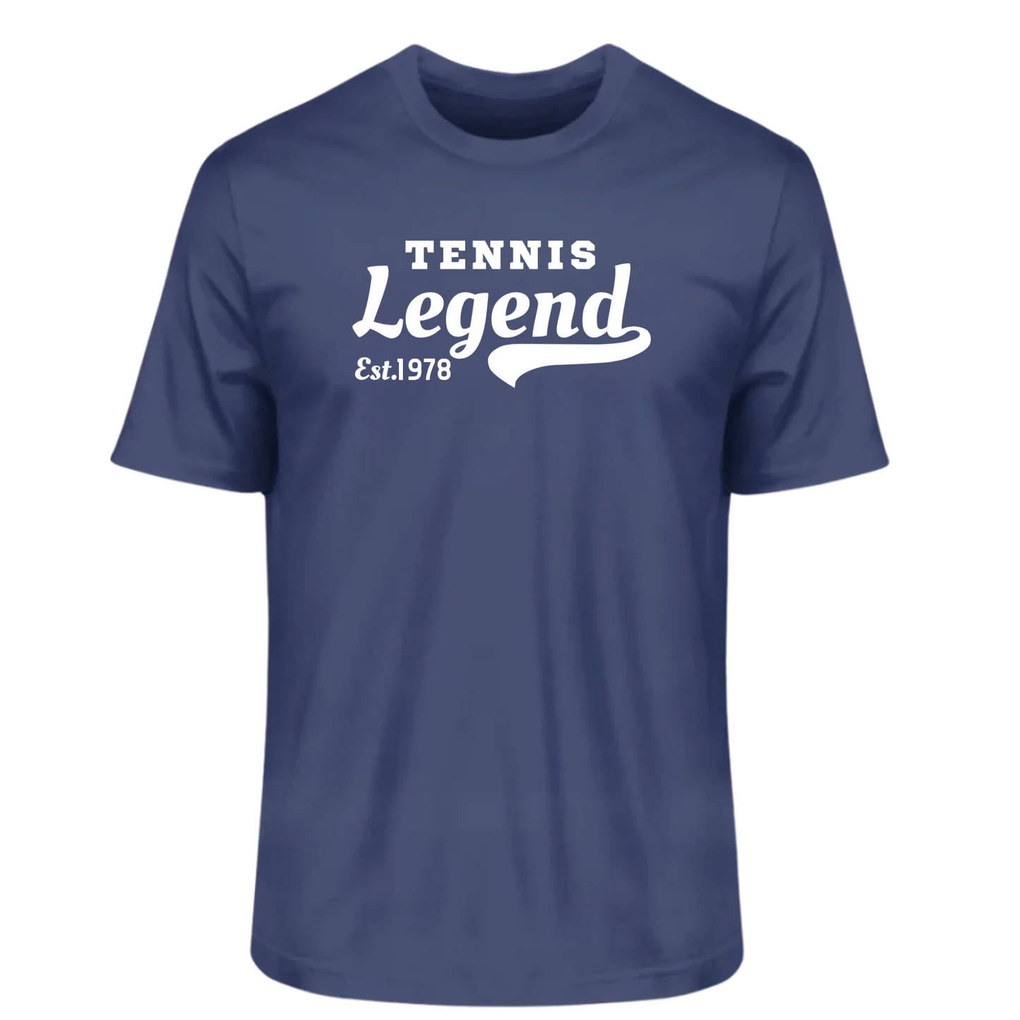 Tennis Legend Herren T-Shirt navyblau personalisierbar mit Jahreszahl