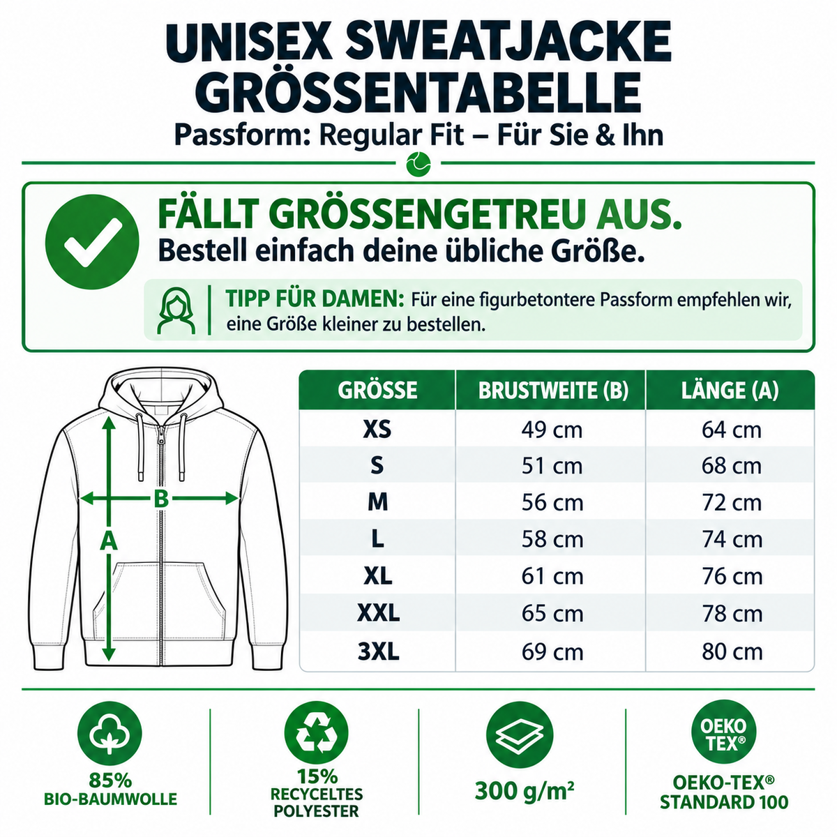 Tennis löst die meisten meiner Probleme - Herren Organic Sweatjacke mit Zipper