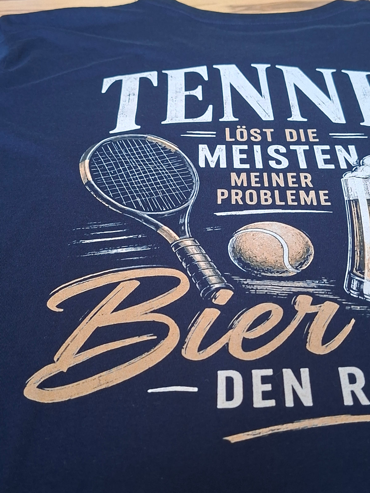 Tennis löst Probleme, Bier den Rest - Herren Premium Organic T-Shirt