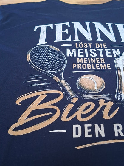 Tennis löst Probleme, Bier den Rest - Herren Premium Organic T-Shirt