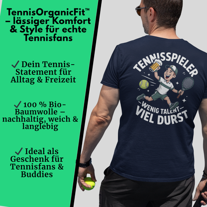 Tennisspieler Cartoon - Herren Premium Organic T-Shirt(Back)