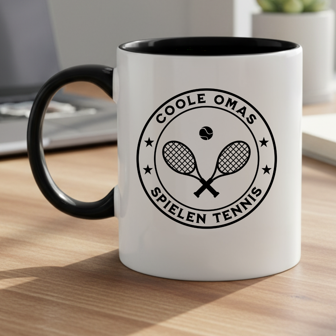 Coole Omas spielen Tennis  - Zweifarbige Tasse