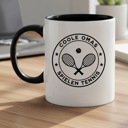 Coole Omas spielen Tennis  - Zweifarbige Tasse