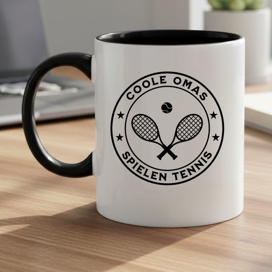 Coole Omas spielen Tennis  - Zweifarbige Tasse