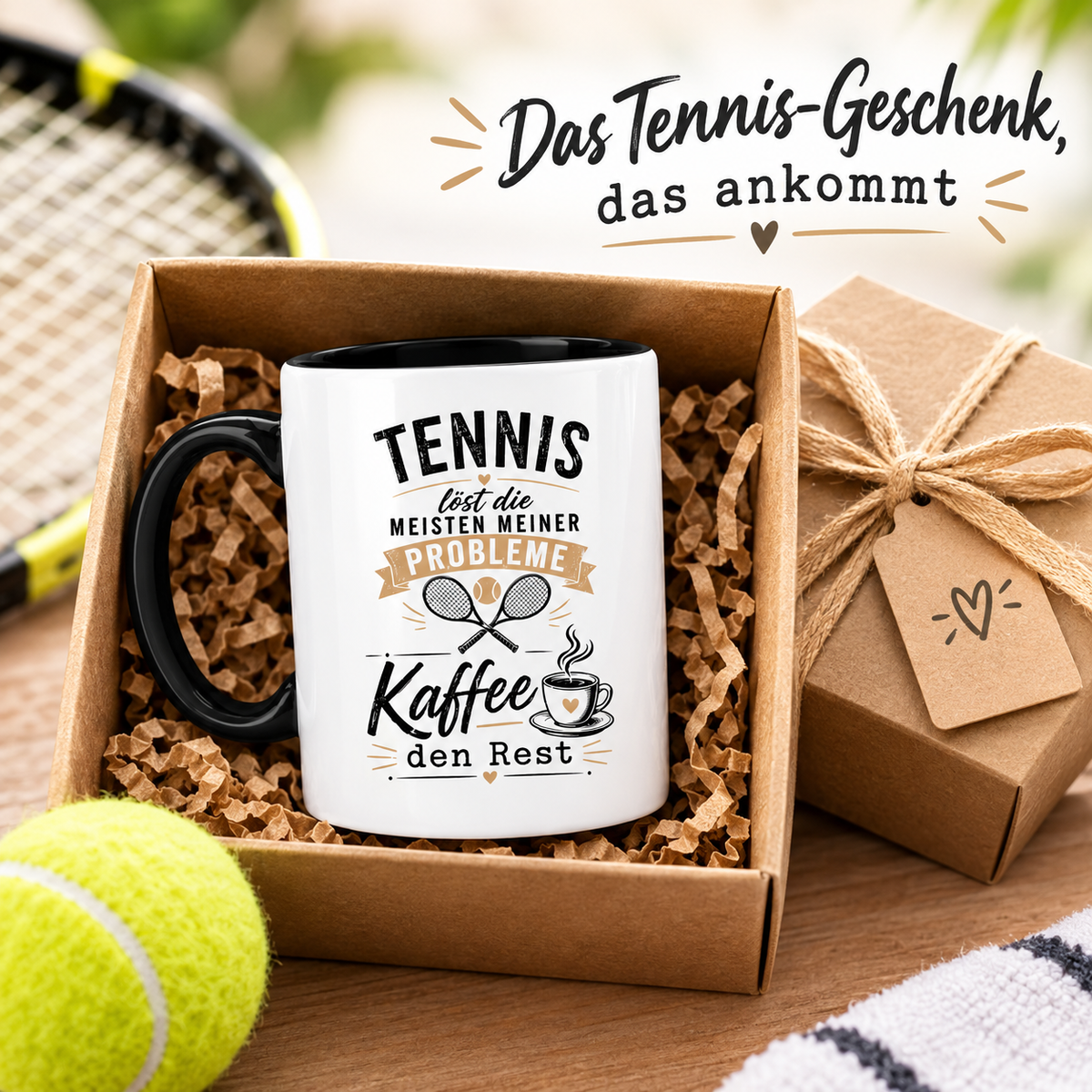 Tennis löst Probleme, Kaffee den Rest - Zweifarbige Tasse