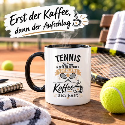 Tennis löst Probleme, Kaffee den Rest - Zweifarbige Tasse