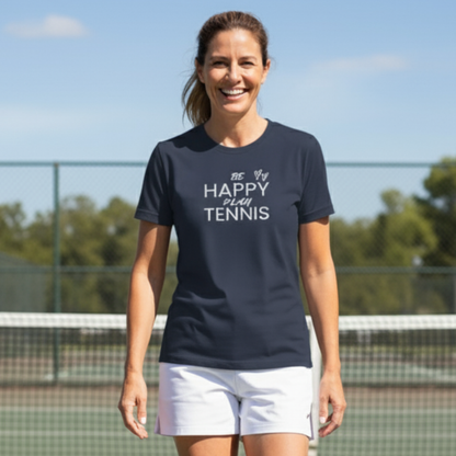 Be Happy, Play Tennis - Damen Premium Organic T-Shirt