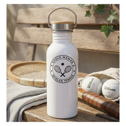 Coole Mamas spielen Tennis  - Edelstahl Trinkflasche