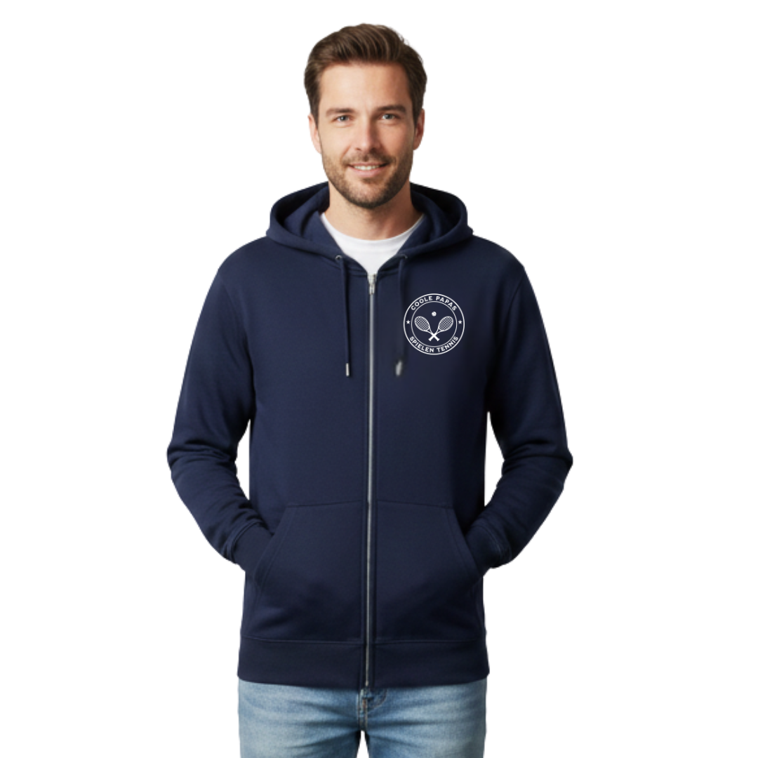 Coole Papas spielen Tennis  - Herren Organic Sweatjacke mit Zipper (Stick)