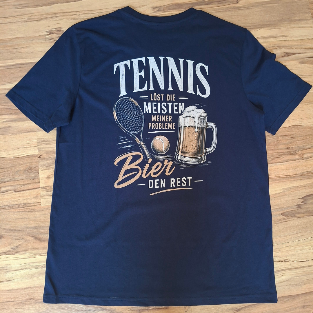 Tennis löst Probleme, Bier den Rest - Herren Premium Organic T-Shirt