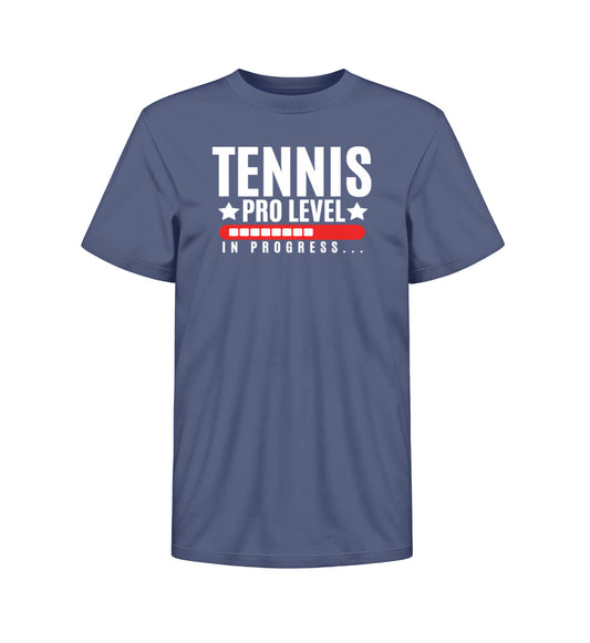 Navy Kinder-Shirt 'Tennis Pro Level In Progress' – Lustiges Tennis Geschenk für Kinder