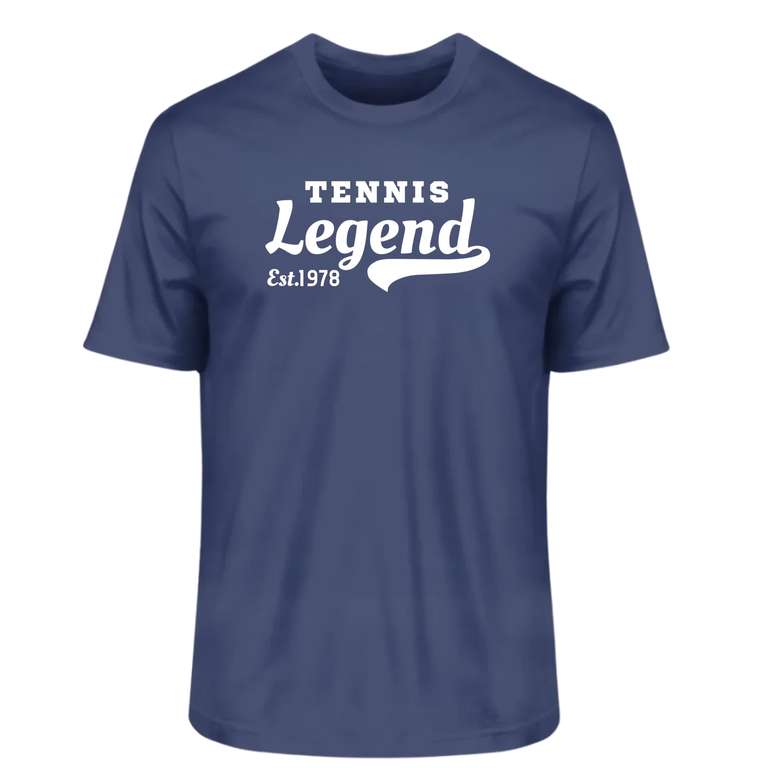 Tennis Legend Herren T-Shirt navyblau personalisierbar mit Jahreszahl