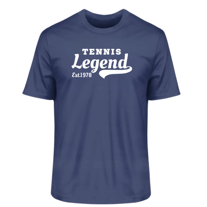 Tennis Legend Herren T-Shirt navyblau personalisierbar mit Jahreszahl